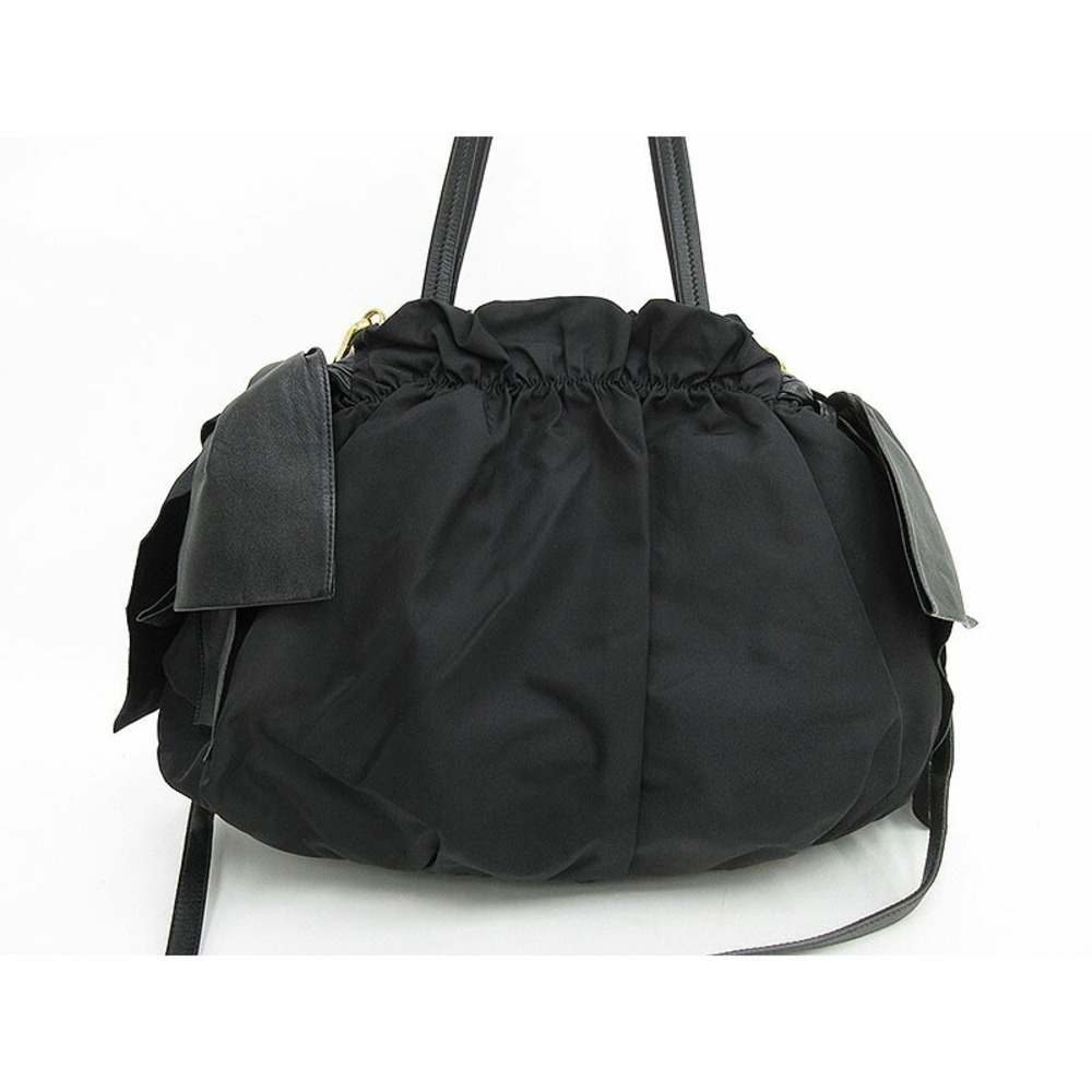 Prada Python Print Bag Nylon Shoulder Black - image 3